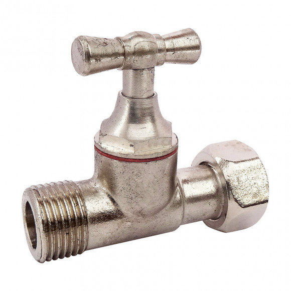 Robinet De Wc Droit Nickelé Brut M12/17 - Ecrou Prisonnier 12/17