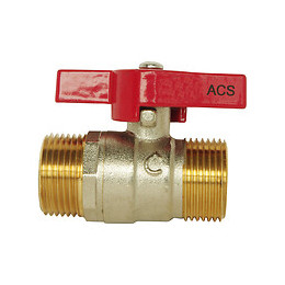 Vanne À Sphère Mâle / Mâle 15/21 - Manette Papillon - Passage Standard