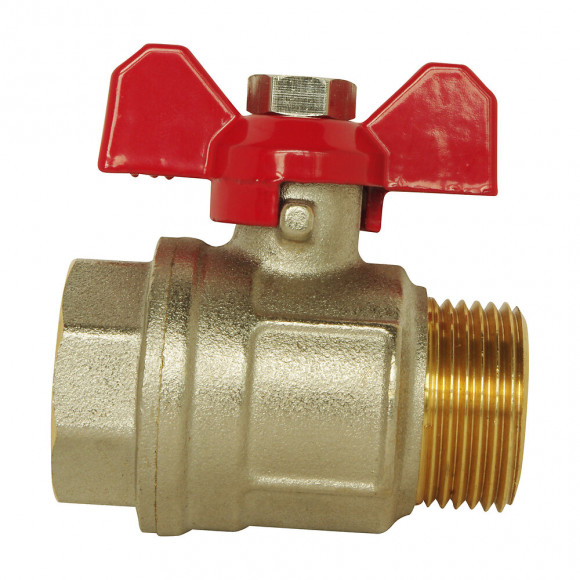 Vanne À Sphère - Mâle / Femelle 15/21 - Manette Papillon - Passage Intégral