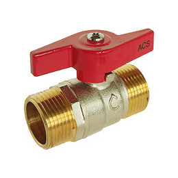 Vanne À Sphère Mâle / Mâle 15/21 - Manette Papillon - Passage Standard