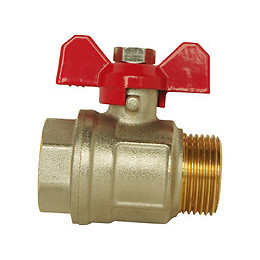 Vanne À Sphère - Mâle / Femelle 15/21 - Manette Papillon - Passage Intégral