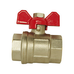 Vanne À Sphère - Double Femelle 12/17 - Manette Papillon - Passage Intégral