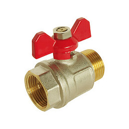 Vanne À Sphère - Mâle / Femelle 20/27 - Manette Papillon - Passage Intégral