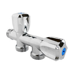 Robinet Mural Double Dans L'axe Pour Le Raccordement De 2 Machines À Laver