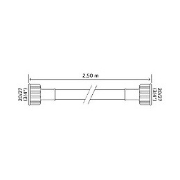 Tuyau D'alimentation Droit Universel Ff20/27 Pour Machine À Laver - Long 2,5m