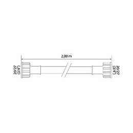 Tuyau D'alimentation Coudé Universel Ff20/27 Pour Machine À Laver -long 2 Mètres
