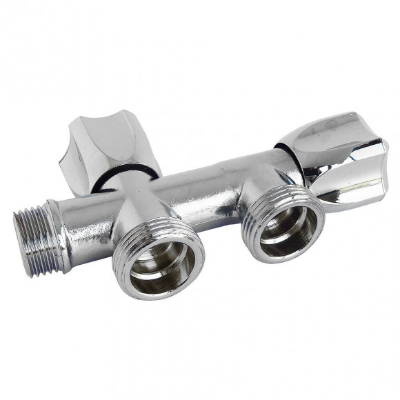 Robinet Mural Double Dans L'axe Pour Le Raccordement De 2 Machines À Laver