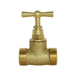 Robinet D'arrêt À Visser Double Mâle Mm15x21 - En Laiton Brut