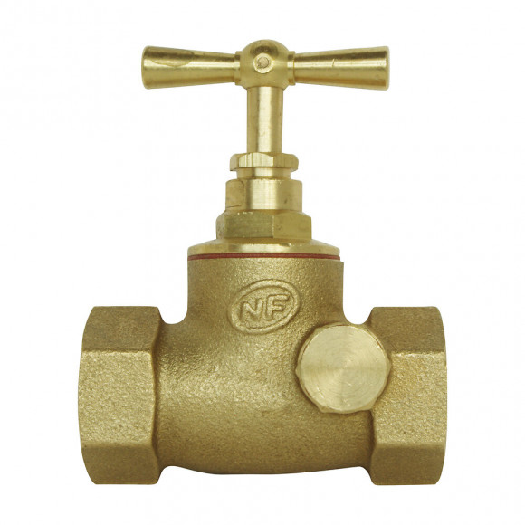 Robinet D'arrêt À Visser À Purge Double Femelle Ff12/17 - En Laiton Brut