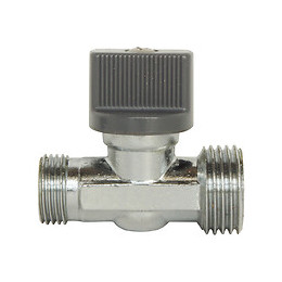 Robinet D'arrêt Chromé Droit 1/4 Tour - Mâle 12/17 / Mâle 15/21 - En Laiton Chromé