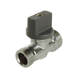 Robinet D'arrêt Chromé Droit 1/4 Tour - Mâle 12/17 / Mâle 15/21 - En Laiton Chromé