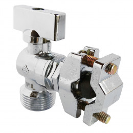 Robinet Laiton Chromé Mural Autoperceur 1/4 Tour Pour Machine À Laver M20/27