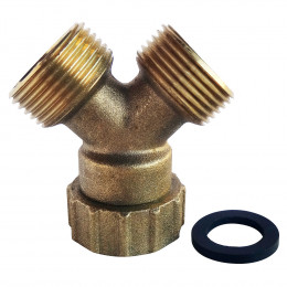 Raccord Laiton 2 Voies Y Écr.tournant 20/27 - M20/27 Pour Tuyaux D'alimentation