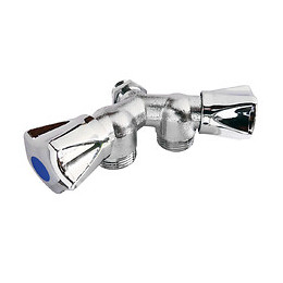 Robinet Mural Y À 2 Têtes Pour Machines À Laver Sortie 20/27 - Entrée 15/21