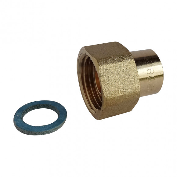 Raccord 2 Pièces Pour Gaz Naturel - Cuivre Ø14 - Ecr.tournant F15/21