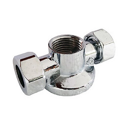 Applique Chromée Double F15/21 À Collet Battu Tube Cuivre Ø12 Pr Machine À Laver