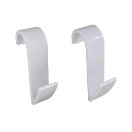 Lot De 2 Crochets Pour Sèche Serviette Tube Rond Blanc