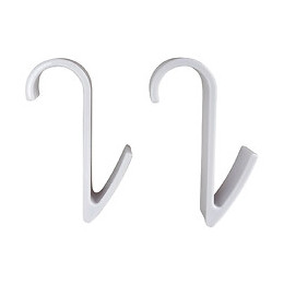 Lot De 2 Crochets Pour Sèche Serviette Tube Rond Blanc