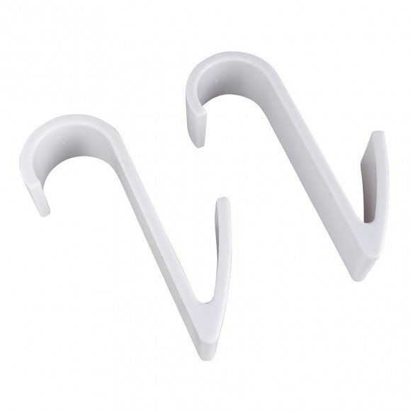 Lot De 2 Crochets Pour Sèche Serviette Tube Rond Blanc