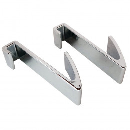 Lot De 2 Crochets Pour Sèche Serviette Tube Plat Chromé