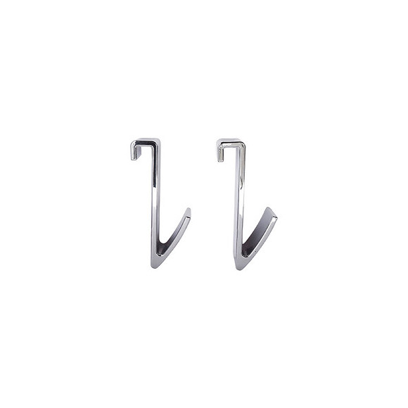 Lot De 2 Crochets Pour Sèche Serviette Tube Plat Chromé