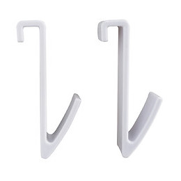 Lot De 2 Crochets Pour Sèche Serviette Tube Plat Blanc