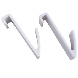 Lot De 2 Crochets Pour Sèche Serviette Tube Plat Blanc