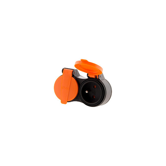 Rallonge Étanche 2 Prises 2p+t H07rn-f 3x 1,5mm² 10m Avec Clip De Fixation Orange - Zenitech