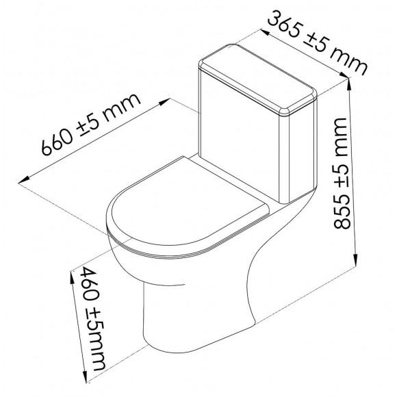 Pack Wc Alti Sans Bride Sh - H85,5xl36,5x66cm - H.cuv. 46cm - Céramique Blanche