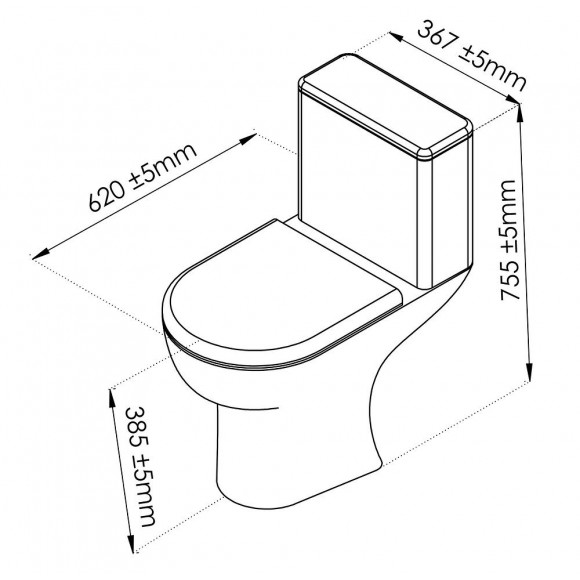 Pack Wc Serti Nf Bride Sh - H75,5xl36,7x62cm - H.cuv. 38,5cm - Céramique Blanche