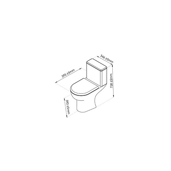 Pack Wc Clain Bride Sh - H75,8xl34,6x59,5cm - H.cuv. 39cm - Céramique Blanche