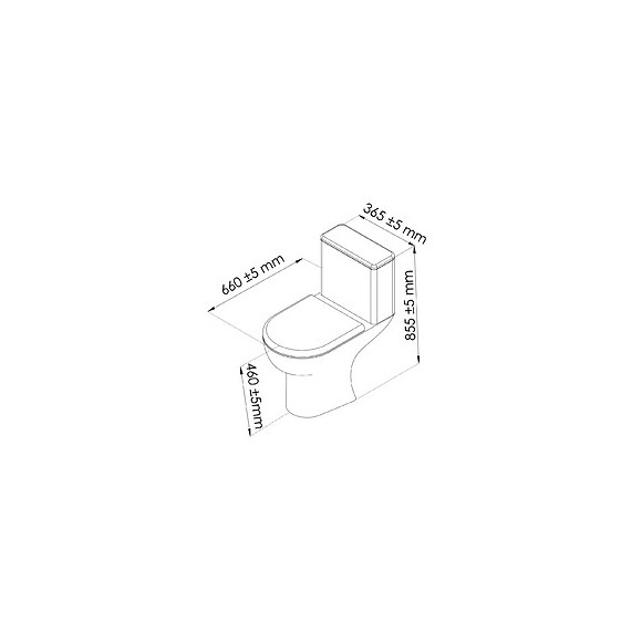 Pack Wc Alti Sans Bride Sh - H85,5xl36,5x66cm - H.cuv. 46cm - Céramique Blanche