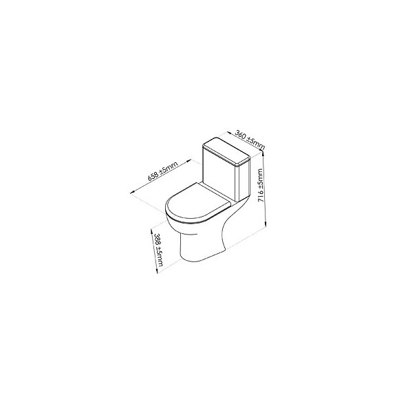 Pack Wc Eco Avec Bride Sv - H71,4xl36x65,8cm - H.cuv. 38,8cm - Céramique Blanche
