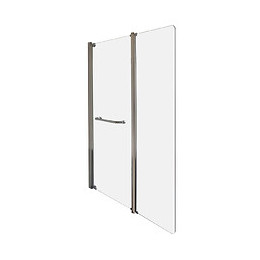 Pare-baignoire Sandra 2v - Paroi 120x140x0,4cm - Verre Trempé - Finition Chromé