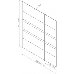 Pare-baignoire Missi 2v - Paroi 120x140x0,4cm - Verre Trempé - Finition Blanc