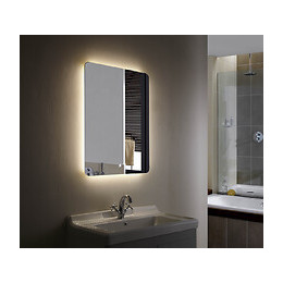 Miroir Rétro-éclairant Los Angeles - Argent - 60x80cm - Verre - Cadre Aluminium