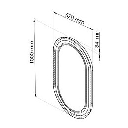 Miroir Rétro-éclairant Signy - Argent - 57x100cm - Verre - Contours Sablés