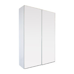 Miroir Armoirette Simple - 60x65cm - Blanc - Mélaminé Et Façade Verre Miroir