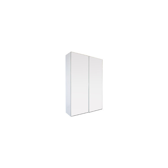 Miroir Armoirette Simple - 60x65cm - Blanc - Mélaminé Et Façade Verre Miroir