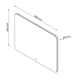 Miroir Rétro-éclairant Los Angeles - Argent - 80x60cm - Verre - Cadre Aluminium