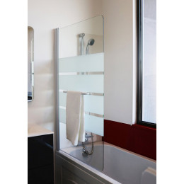 Pare-baignoire Shiva - Paroi 85x140x0,5cm - Verre Trempé Sér. - Finitions Blanc