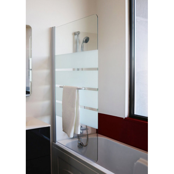 Pare-baignoire Shiva - Paroi 85x140x0,5cm - Verre Trempé Sér. - Finitions Blanc