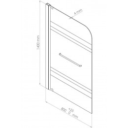 Pare-baignoire Olame - Paroi 80x140x0,4cm - Verre Trempé Sér. - Finitions Chromé