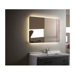 Miroir Rétro-éclairant Los Angeles - Argent - 100x80cm - Verre - Cadre Aluminium