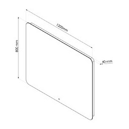 Miroir Rétro-éclairant Los Angeles - Argent - 120x80cm - Verre - Cadre Aluminium
