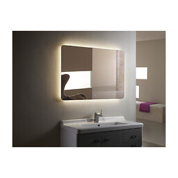 Miroir Rétro-éclairant Los Angeles - Argent - 80x60cm - Verre - Cadre Aluminium