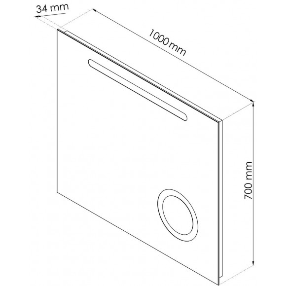 Miroir Rétro-éclairant Froya - Argent - 100x70cm - Verre - Multi-fonctions