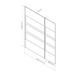 Pare-baignoire Missi 2v - Paroi 120x140x0,4cm - Verre Trempé - Finition Blanc