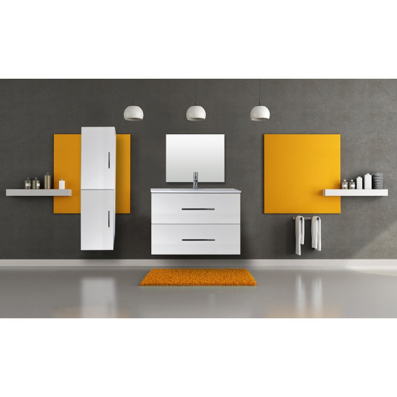 Miroir Simple Carré - Argent - 80x80cm - Verre - Chants Blancs