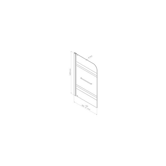 Pare-baignoire Olame - Paroi 80x140x0,4cm - Verre Trempé Sér. - Finitions Chromé